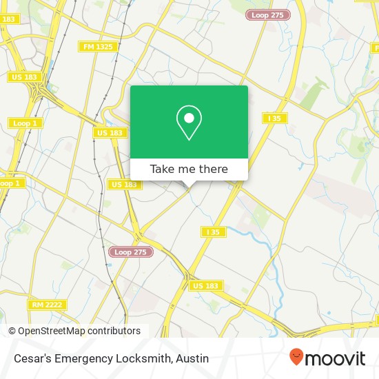 Cesar's Emergency Locksmith map