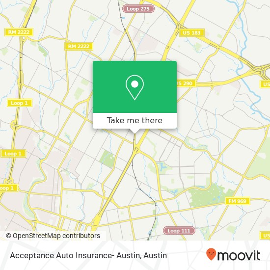 Acceptance Auto Insurance- Austin map