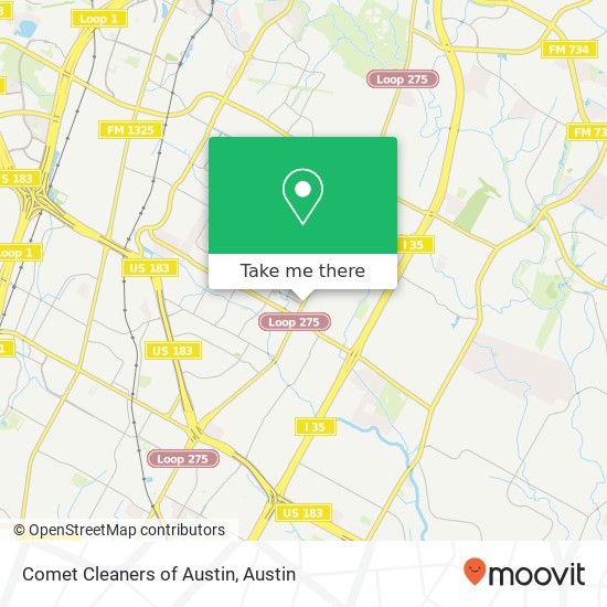 Comet Cleaners of Austin map