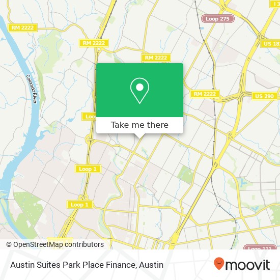 Mapa de Austin Suites Park Place Finance