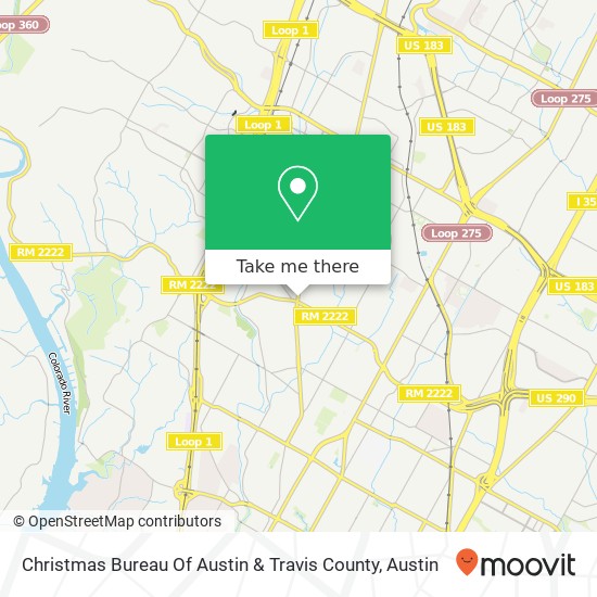 Mapa de Christmas Bureau Of Austin & Travis County