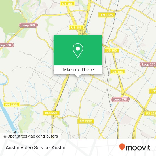 Mapa de Austin Video Service