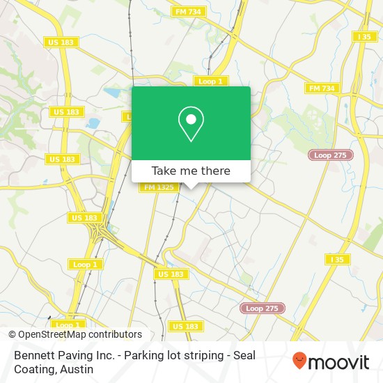 Bennett Paving Inc. - Parking lot striping - Seal Coating map