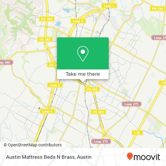 Austin Mattress Beds N Brass map