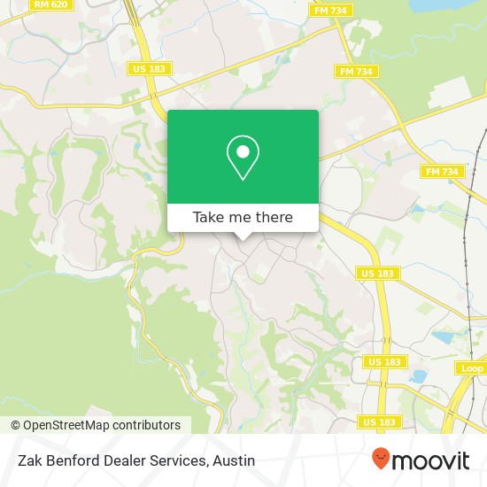 Zak Benford Dealer Services map