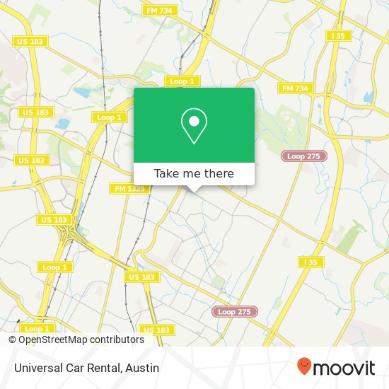 Universal Car Rental map