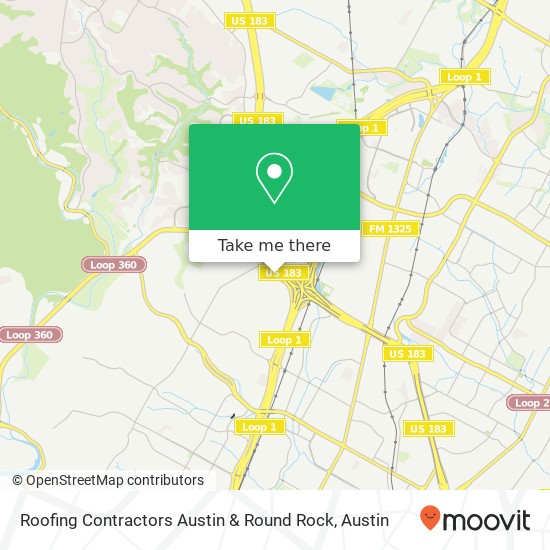 Mapa de Roofing Contractors Austin & Round Rock