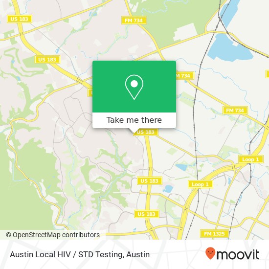 Mapa de Austin Local HIV / STD Testing