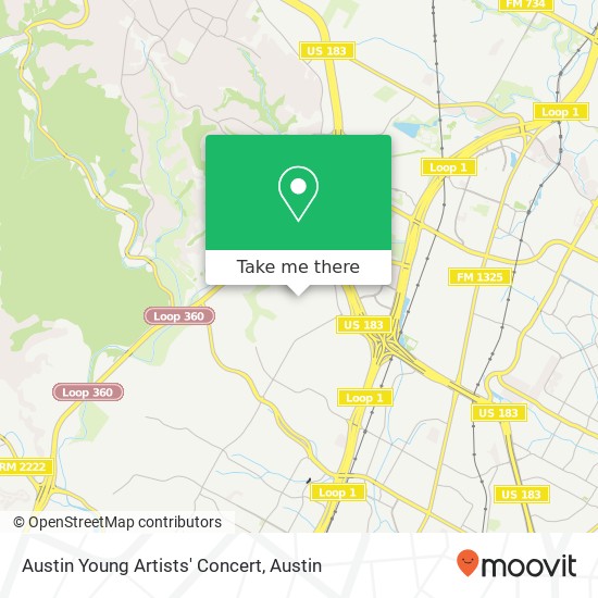 Austin Young Artists' Concert map