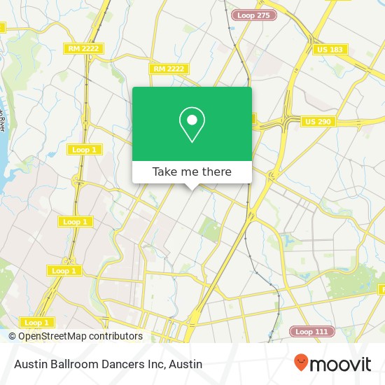 Austin Ballroom Dancers Inc map