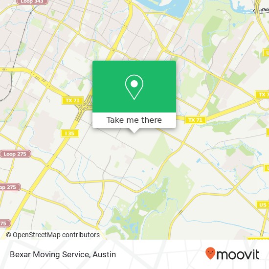 Mapa de Bexar Moving Service