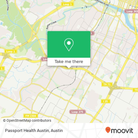 Passport Health Austin map