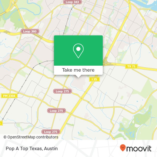 Mapa de Pop A Top Texas