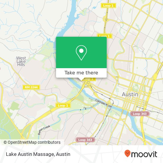 Lake Austin Massage map