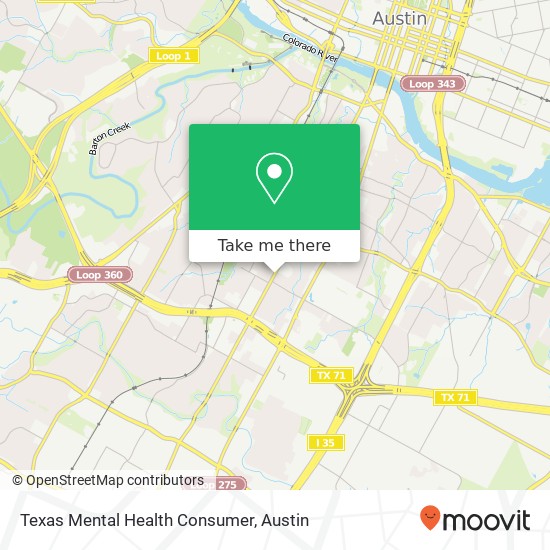 Mapa de Texas Mental Health Consumer
