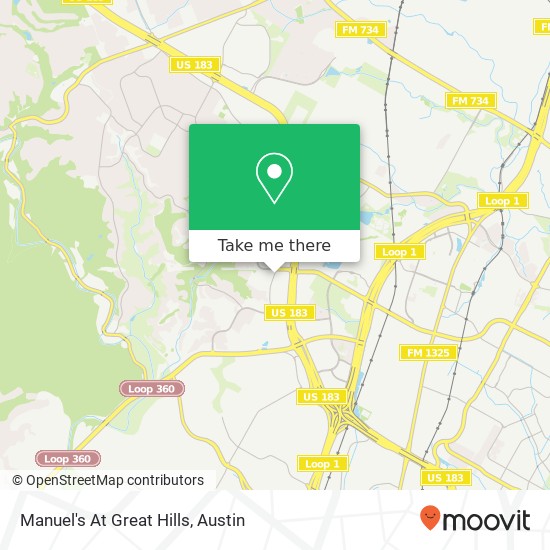 Manuel's At Great Hills map