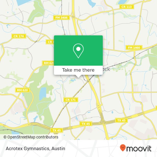 Acrotex Gymnastics map