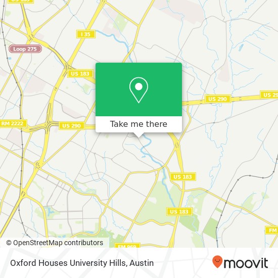 Oxford Houses University Hills map