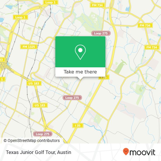 Mapa de Texas Junior Golf Tour
