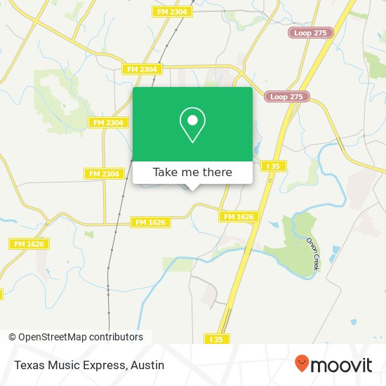 Texas Music Express map