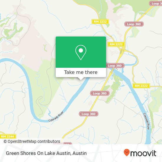 Mapa de Green Shores On Lake Austin
