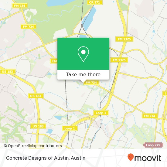 Mapa de Concrete Designs of Austin