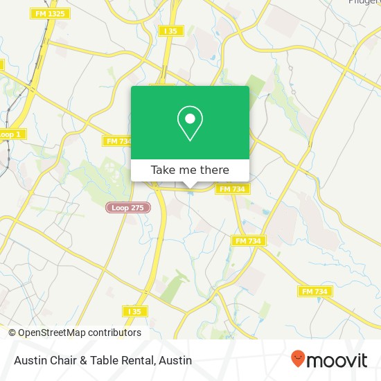 Austin Chair & Table Rental map