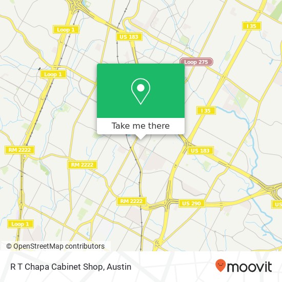 R T Chapa Cabinet Shop map