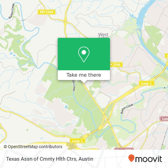 Mapa de Texas Assn of Cmnty Hlth Ctrs