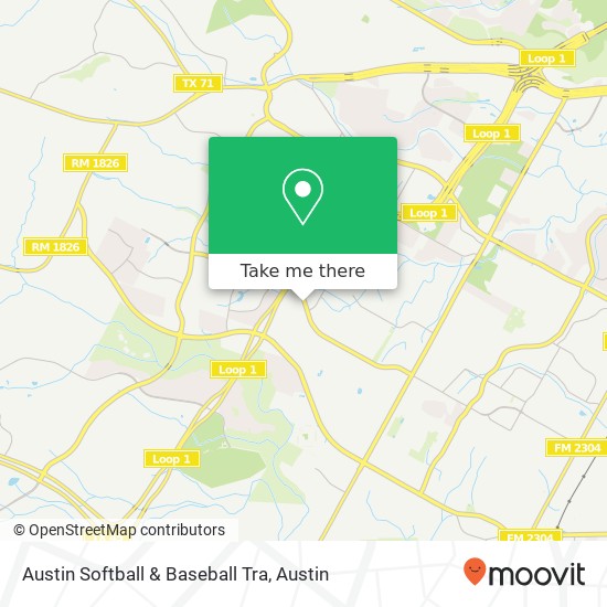 Austin Softball & Baseball Tra map