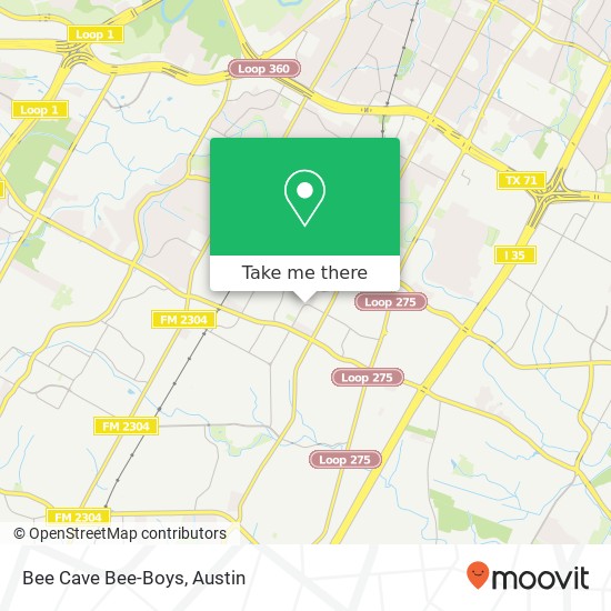 Bee Cave Bee-Boys map