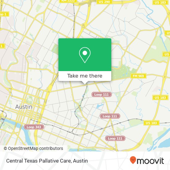 Central Texas Pallative Care map