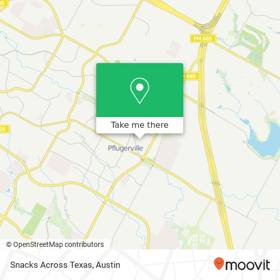 Mapa de Snacks Across Texas