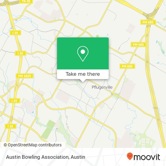 Austin Bowling Association map