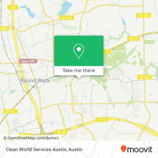 Mapa de Clean World Services Austin