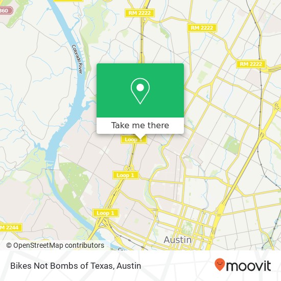 Mapa de Bikes Not Bombs of Texas