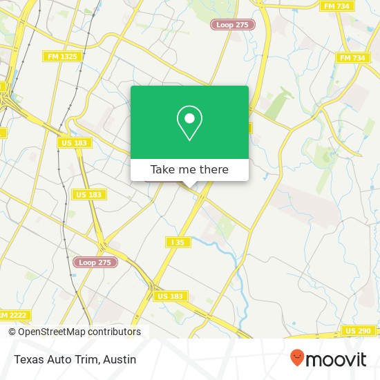 Mapa de Texas Auto Trim