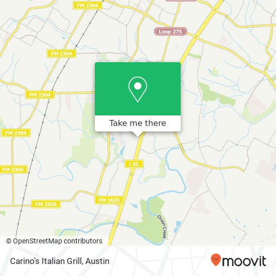 Mapa de Carino's Italian Grill, 9500 S I-35 Austin, TX 78744