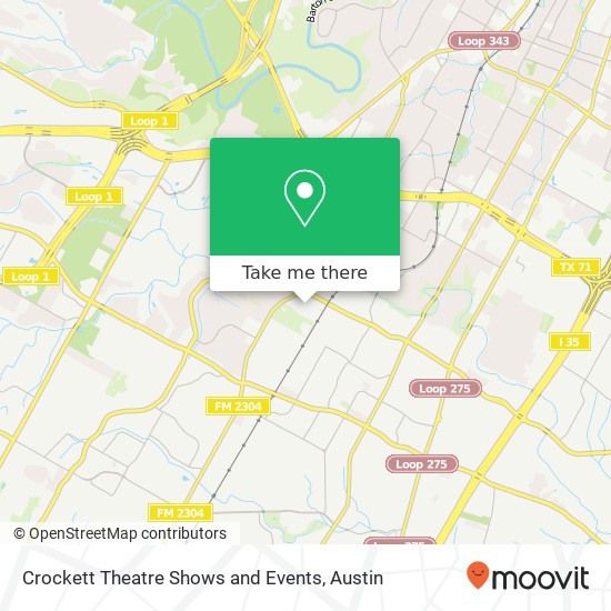 Mapa de Crockett Theatre Shows and Events, 5601 Manchaca Rd Austin, TX 78745