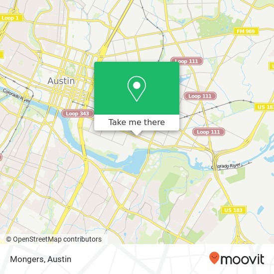 Mapa de Mongers, 2401 E Cesar Chavez St Austin, TX 78702