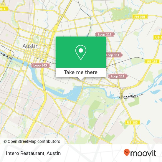 Mapa de Intero Restaurant, 2612 E Cesar Chavez St Austin, TX 78702