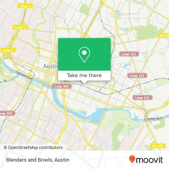 Mapa de Blenders and Bowls, 1625 E 6th St Austin, TX 78702
