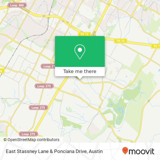 East Stassney Lane & Ponciana Drive map
