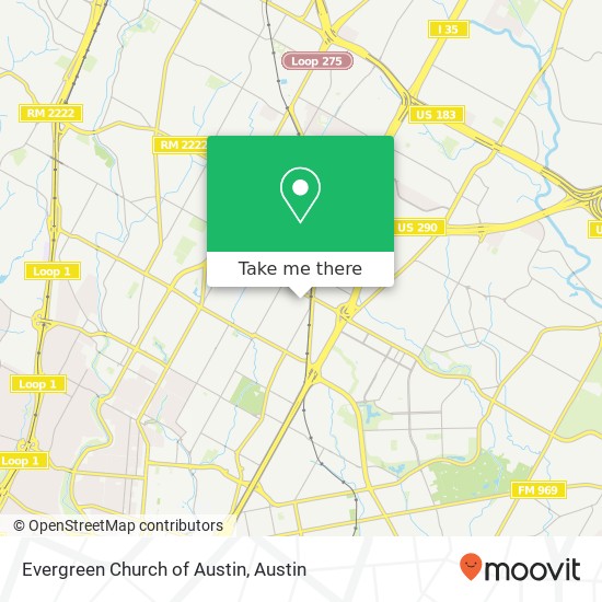 Evergreen Church of Austin map