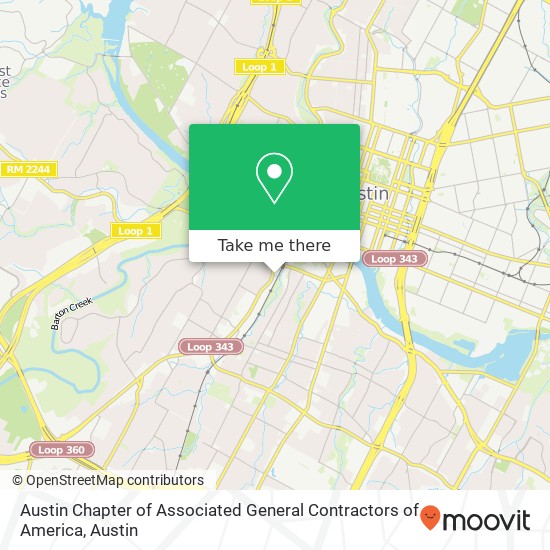 Austin Chapter of Associated General Contractors of America map