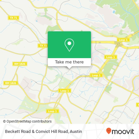 Beckett Road & Convict Hill Road map