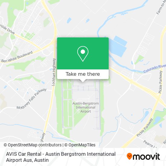 Mapa de AVIS Car Rental - Austin Bergstrom International Airport Aus