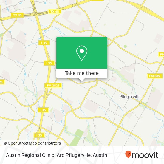 Austin Regional Clinic: Arc Pflugerville map