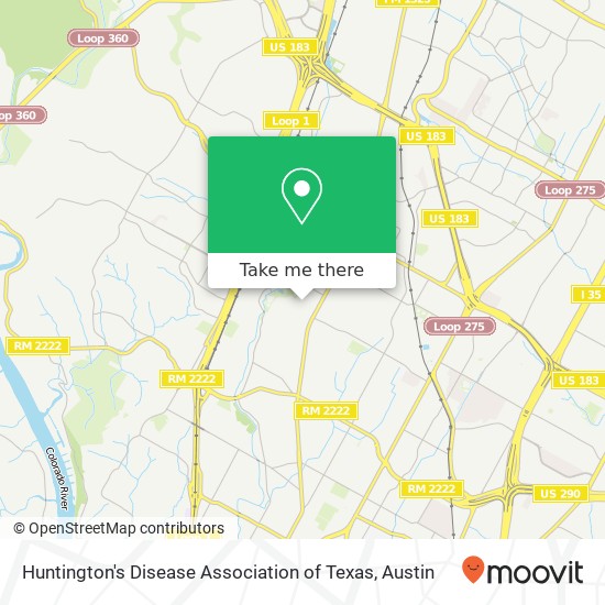 Huntington's Disease Association of Texas map