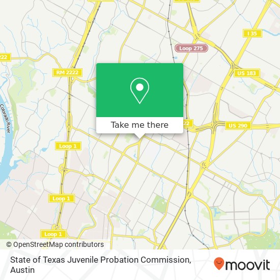 Mapa de State of Texas Juvenile Probation Commission